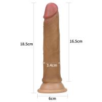 18 CM Çift Katmanlı Ultra Realistik ve Yumuşak Dokulu Anal Dildo Melez Penis