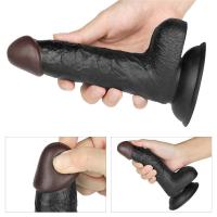 Belden Bağlamalı Titreşimli Ultra Yumuşak Gerçekçi Et Dokulu Realistik Zenci Vibratör Dildo