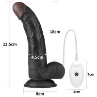 Belden Bağlamalı Titreşimli Ultra Yumuşak Gerçekçi Et Dokulu Realistik Zenci Vibratör Dildo 21.5 CM