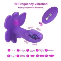 BUTTERFLY Kablosuz Kumandalı Klitoris ve G-Spot Uyarıcı Giyilebilir 2 in 1 Vibratör - Mavi