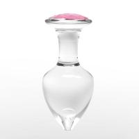 CRYSTAL CLEAR Titreşimli Pembe Mücevher Taşlı Kristal Cam Anal Plug Set