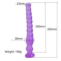 LIFELIKE VIBE Ultra Realistik Dokulu Boğumlu Anal Butt Plug 27 CM - Mor