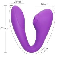 MILRA Şarjlı G-Spot Uyarıcı ve Klitoris Emiş Güçlü Kıkırdaklı Bükülebilir Vibratör - Kırmızı