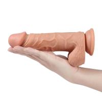 NICOLAS Çok Yumuşak Esnek Şarjlı Realistik Vibratör Dildo 20 CM