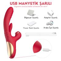 PRIME TOYS Chicy Titreşimli İleri Geri ve Aşağı Yukarı Dil Hareketli Klitoris Emişli 4 in 1 Vibratör