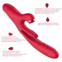 PRIME TOYS Chicy Titreşimli İleri Geri ve Aşağı Yukarı Dil Hareketli Klitoris Emişli 4 in 1 Vibratör