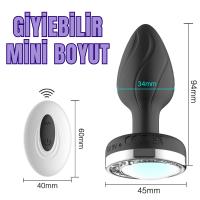 PRIME TOYS Işıklı Anal Plug Titreşimli Kablosuz Kumandalı Giyilebilir Anal Vibratör