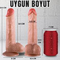 UNIQUE Realistik Dokuda Damarlı Dildo Vantuzlu Gerçekçi Yapay Penis 20 CM