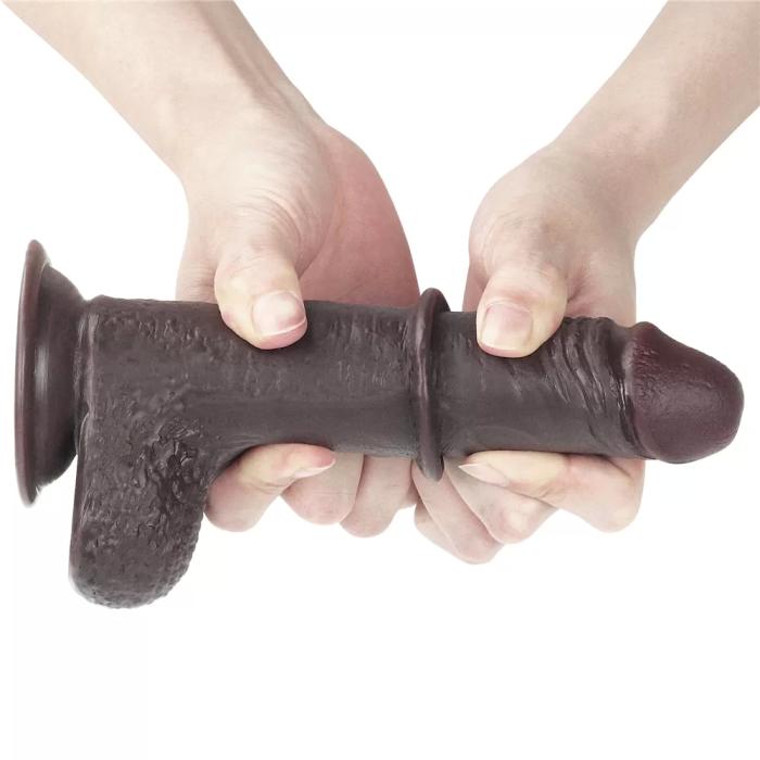 18 CM Hareketli Deri Ultra Yumuşak Çift Katmanlı Realistik Penis - Sliding Skin Dual Layer Dong