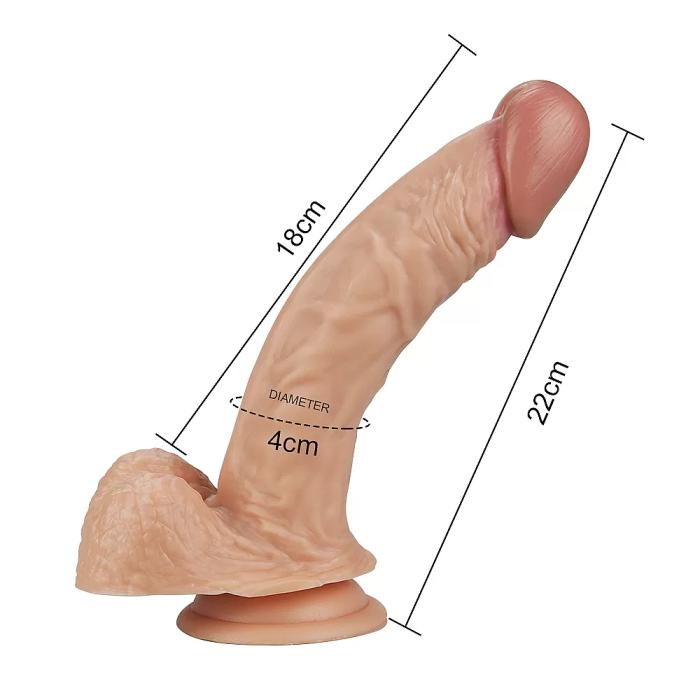 22 CM Eğik Realistik Penis - Real Extreme