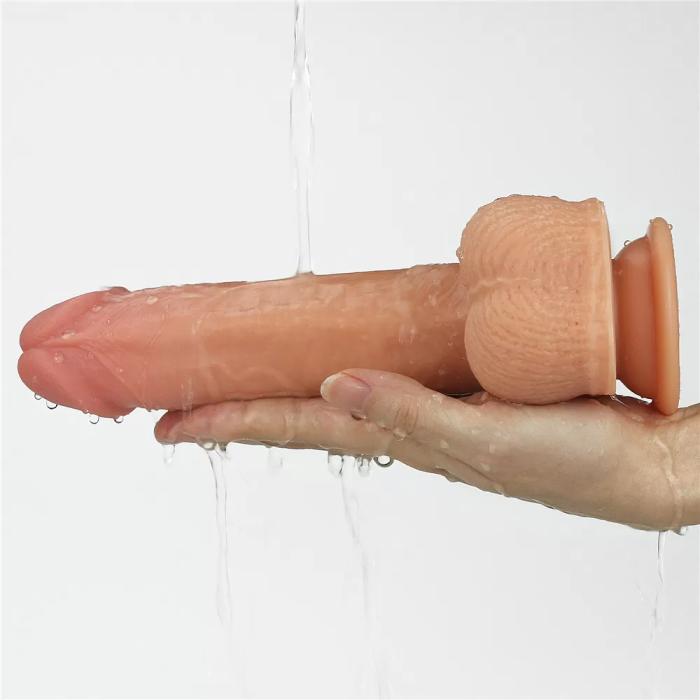 22 CM Şarjlı Rotasyonlu Yumuşak Dokulu Çift Katmanlı Realistik Vibratör - Dual layered Silicone Rotating Nature Cock Anthony