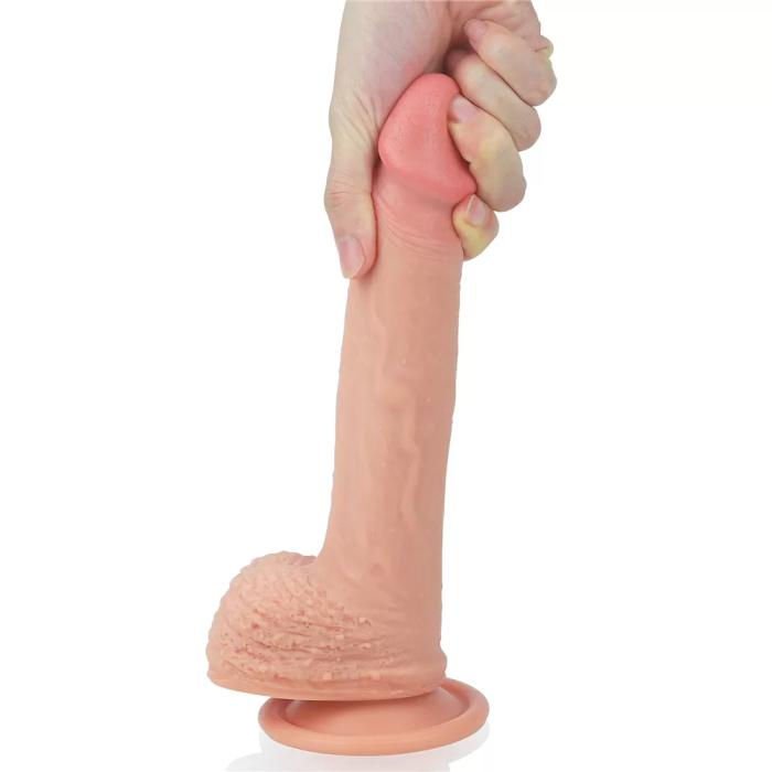 22 CM Yumuşak Dokulu Çift Katmanlı Platin Silikon Realistik Penis - Dual layered Platinum Silicone Cock