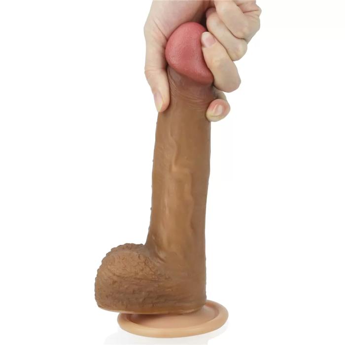 22 CM Yumuşak Dokulu Çift Katmanlı Platin Silikon Realistik Melez Penis - Dual layered Platinum Silicone Cock