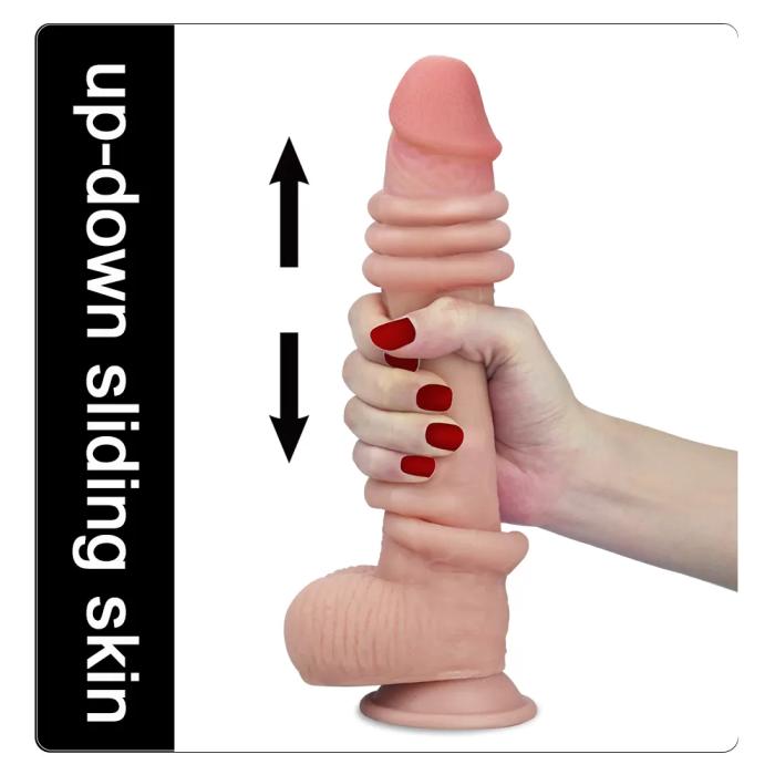 23 CM Hareketli Deri Ultra Yumuşak Çift Katmanlı Penis - Sliding Skin Dual Layer Dong