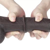 23 CM Hareketli Deri Ultra Yumuşak Çift Katmanlı Zenci Penis - Sliding Skin Dual Layer Dong