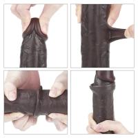 24 CM Hareketli Deri Ultra Yumuşak Çift Katmanlı Zenci Penis - Sliding Skin Dual Layer Dong