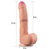 28 CM Yumuşak Dokulu Çift Katmanlı Realistik Penis - Dual Layered Platinum Silicone Cock