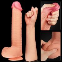 31 CM Yumuşak Dokulu Çift Katmanlı Realistik Penis - Dual Layered Platinum Silicone Cock