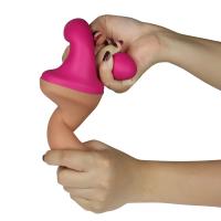 32 CM Ultra Yumuşak Esnek Çift Taraflı Realistik Dildo Pembe - Holy Dong Premium Silicone