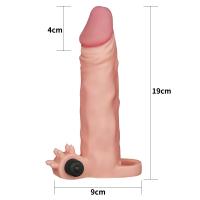 5 CM Dolgulu Gerçekçi Et Dokulu Klitoris Uyarıcı Titreşimli Penis Kılıfı - Pleasure X-Tender