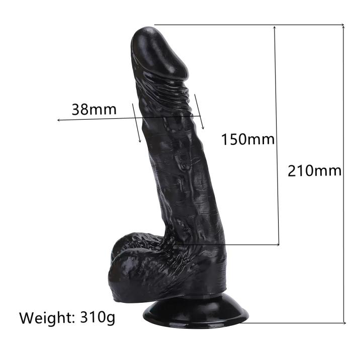 ABNER Dildo Gerçekçi Et Dokusunda Realistik Zenci Penis 21 CM