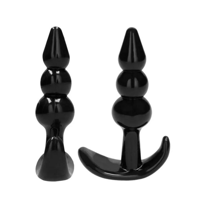 ANAL PLUG SET 4 Boyutlu Silikon Anal Tıkaç Kiti - Siyah