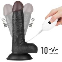 Belden Bağlamalı Titreşimli Ultra Yumuşak Gerçekçi Et Dokulu Realistik Zenci Vibratör Dildo