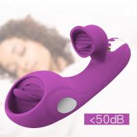 BESS Klitoris ve G-Spot Uyarıcı Dil Simülasyonu Elektroşok Titreşimli 2 in 1 Rabbit Vibratör - Mor