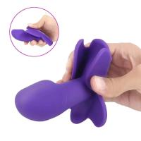 BUTTERFLY Kablosuz Kumandalı Klitoris ve G-Spot Uyarıcı Giyilebilir 2 in 1 Vibratör - Mor