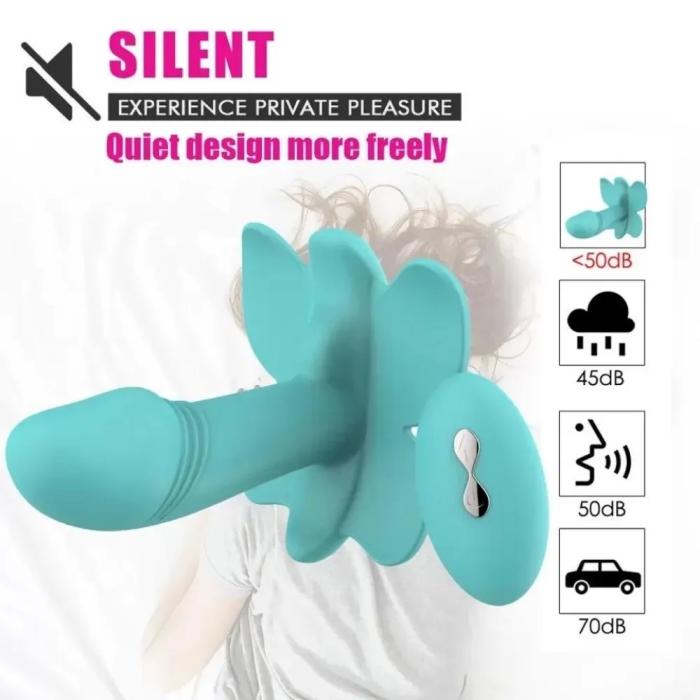 BUTTERFLY Kablosuz Kumandalı Klitoris ve G-Spot Uyarıcı Giyilebilir 2 in 1 Vibratör - Mavi