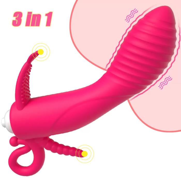 CATERPILLAR Anal Vajinal Kullanım Klitoris Uyarıcı 3 in 1 Vibratör