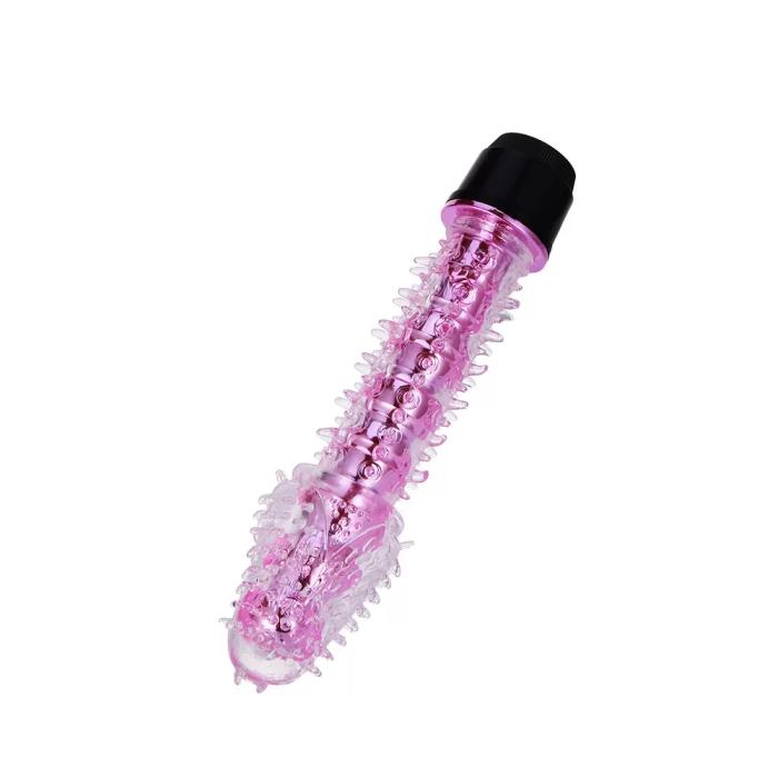 CRYSTAL STRONG Titreşimli Yumuşak Dokulu Tırtıklı Jel Vibratör Penis - Pembe