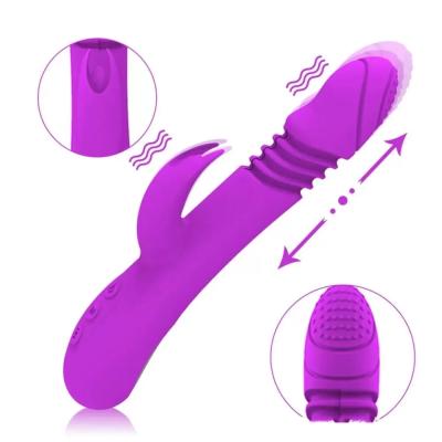 ELLA İleri Geri ve Rotasyon Hareketli Isıtmalı G-Spot ve Klitoris Uyarıcı 2 in 1 Vibratör - Mor