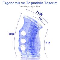 Erkek Penis Eğitim Mastürbatörü İki Tarafı Açık Uçlu Tırtıklı Stroker