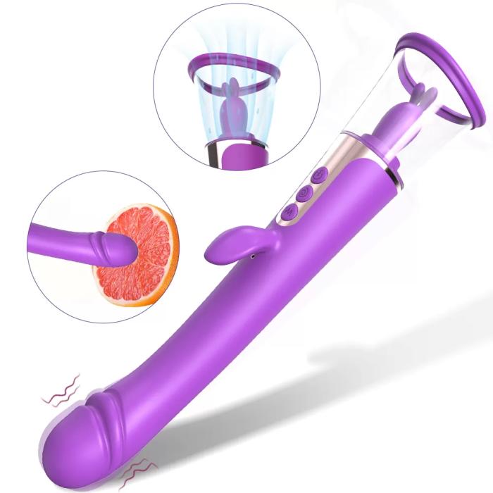 Esther Klitoris ve G-Spot Uyarıcı Emiş Güçlü Dil Simülasyon 4 in 1 Rabbit Vibratör