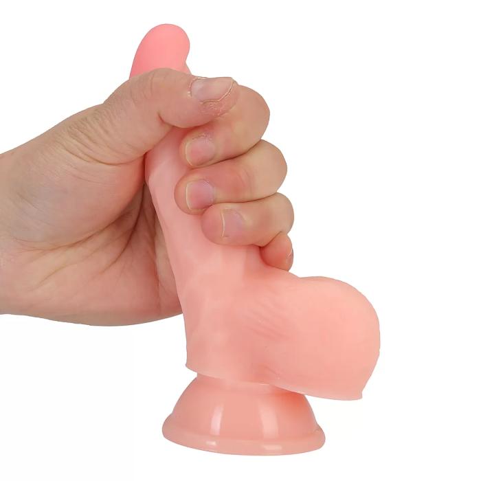 JASON Dildo Gerçekçi Et Dokusunda Eğik Realistik Penis 17 CM