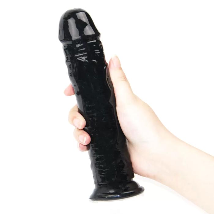 JELLY CLEAR Ultra Yumuşak Dokulu Dildo Testissiz Jel Dokulu Realistik Penis 22 CM - Siyah