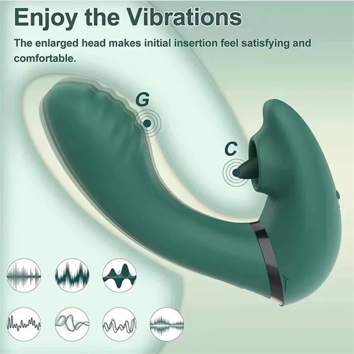 JIYA 180° Dönebilen Çift Motorlu Dil Hareketli ve Güçlü Titreşimli 2 in 1 Vibratör