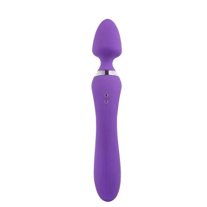 LEBOOM Çift Taraflı Klitoris ve G-Spot Uyarıcı Wand Massager Dildo Vibratör - Pembe