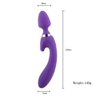 LEBOOM Çift Taraflı Klitoris ve G-Spot Uyarıcı Wand Massager Dildo Vibratör - Pembe