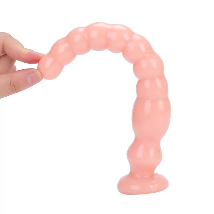 LIFELIKE VIBE Ultra Realistik Dokulu Boğumlu Anal Butt Plug 27 CM - Ten Rengi