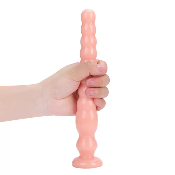 LIFELIKE VIBE Ultra Realistik Dokulu Boğumlu Anal Butt Plug 27 CM - Ten Rengi