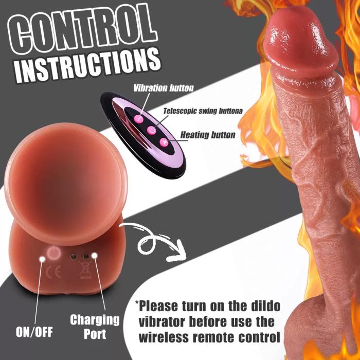 Master Perfection Dildo Derek - Isıtmalı İleri Geri Hareketli ve Rotasyonlu Gerçekçi Damarlı Yapay Penis Vibrator