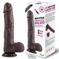 Master Perfection Dildo Frank - Isıtmalı İleri Geri Hareketli ve Rotasyonlu Gerçekçi Damarlı Zenci Yapay Penis Vibrator