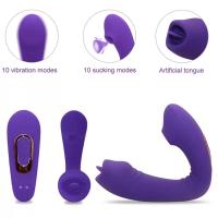 MEIPER Kablosuz Kumandalı Klitoris Emiş Güçlü ve G-Spot Uyarıcı 2 in 1 Titreşimli Dil Vibratör