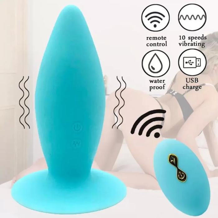 MOLOVE Kablosuz Kumandalı Vantuzlu Silikon Anal Plug Vibratör