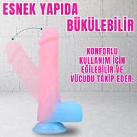 NEON ELITE Glow in the Dark - Karanlıkta Parlayan Dildo Ultra Yumuşak Realistik Yapay Penis 22 CM