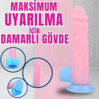 NEON ELITE Glow in the Dark - Karanlıkta Parlayan Dildo Ultra Yumuşak Realistik Yapay Penis 22 CM