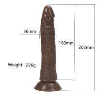 PRETTY BOY Dildo Jel Dokulu Testissiz Yumuşak Penis 20 CM - Brown