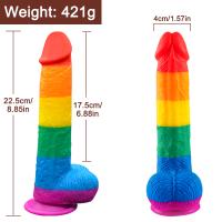 Pride Special Edition Dildo 22.5 CM - Gökkuşağı Renkli Silikon Ultra Realistik Yapay Penis Vibrator